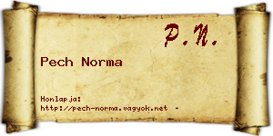 Pech Norma névjegykártya